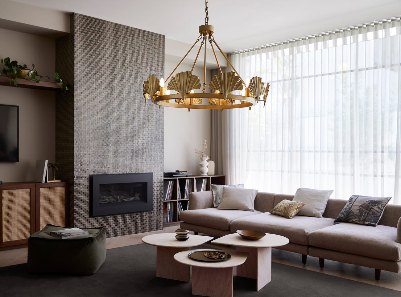 Monroe 10 Light Chandelier in Brass