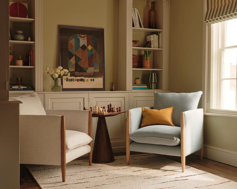 Spencer Accent Chair in Light Oak and Dark Oak