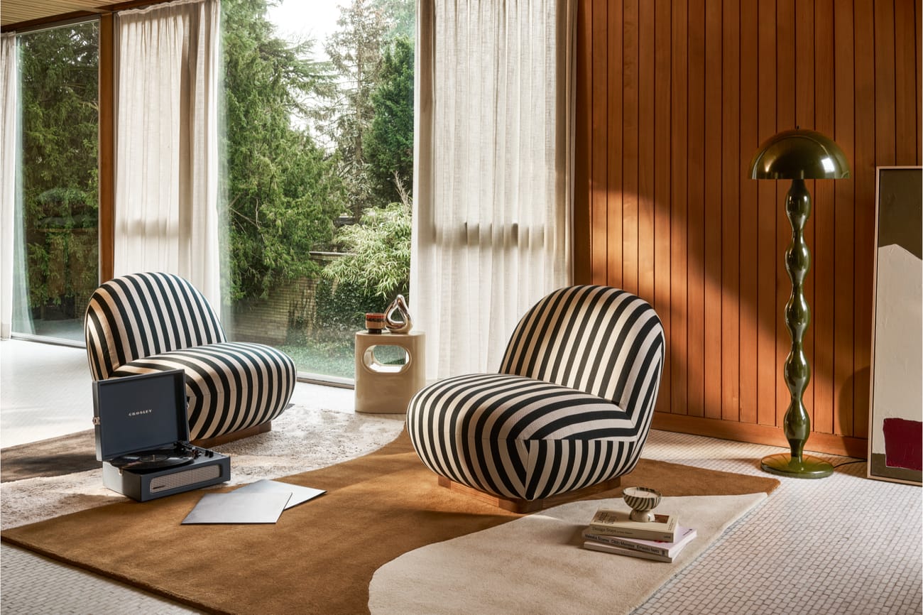 Erin Armchair, Stripe Fabric