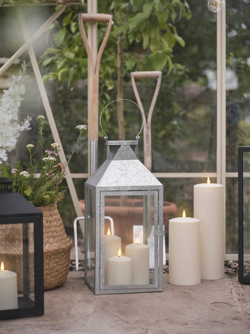 Spring Garden Shed Lifestyle with Outdoor Lantern & TruGlow® Candles