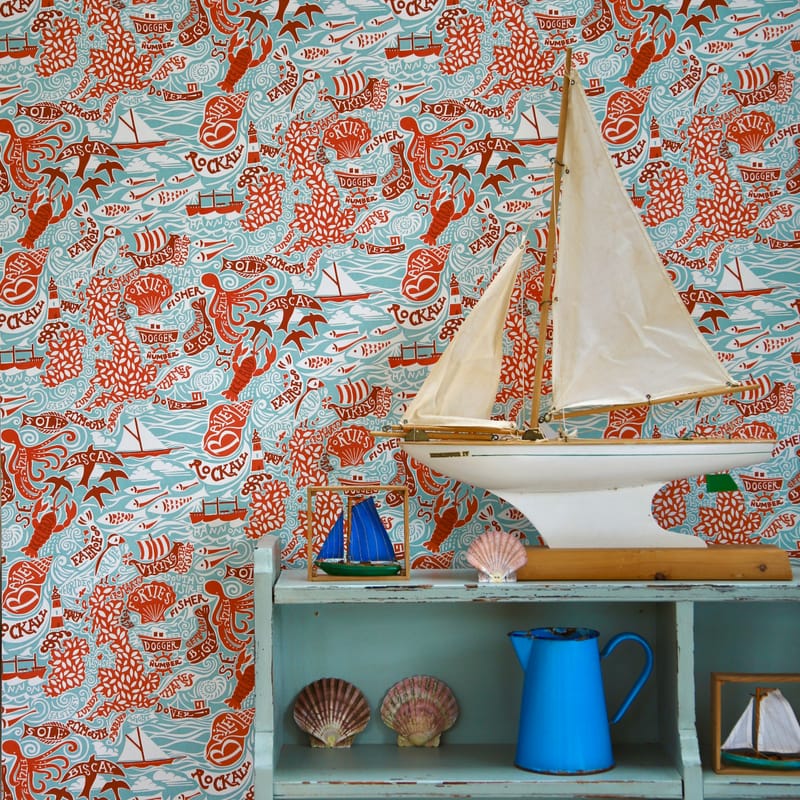 Shipping Forecast Wallpaper in Reef