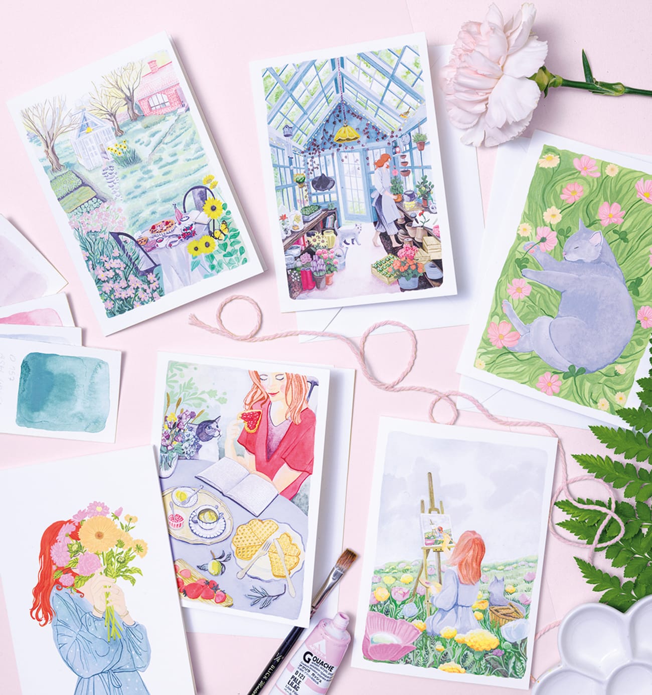 Garden Greetings Flatlay