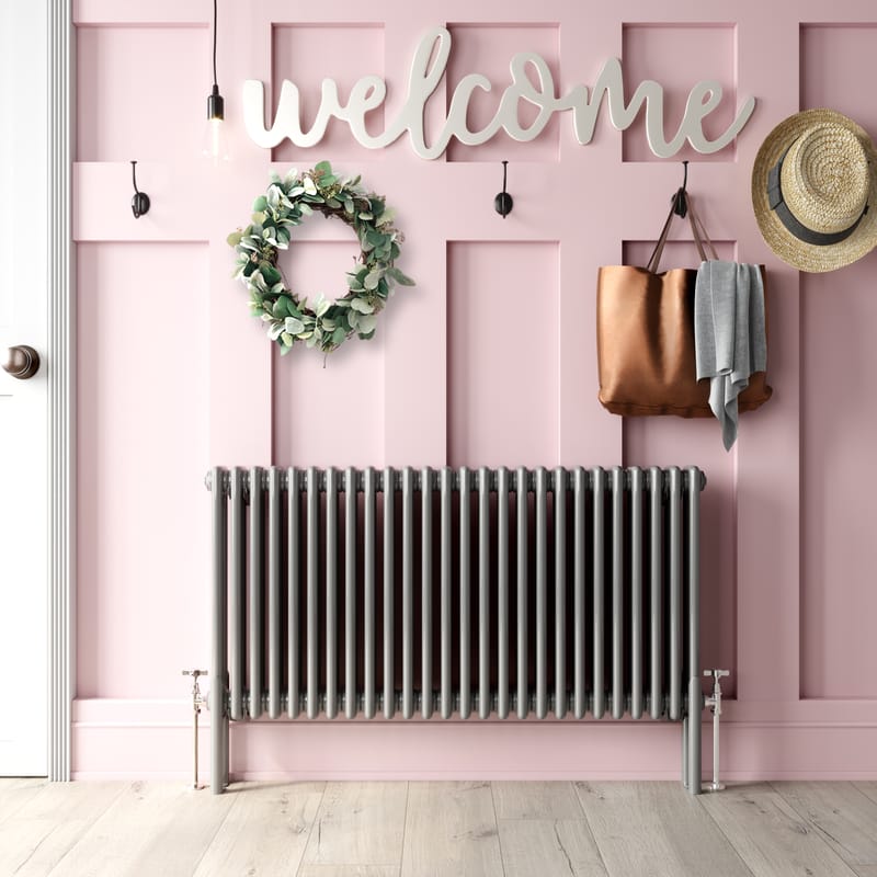 Athens Dove Grey Triple Column Horizontal Traditional Radiator 