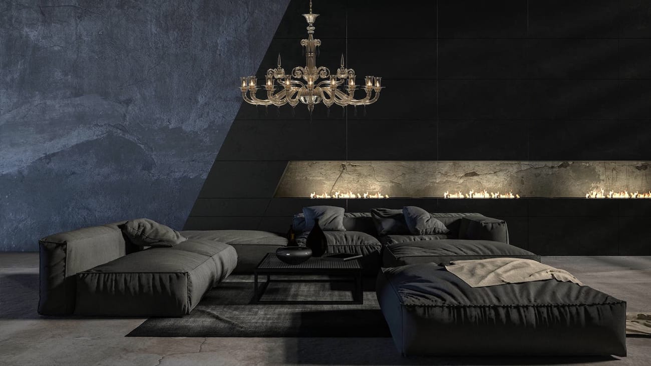 Oval Murano Glass Chandelier