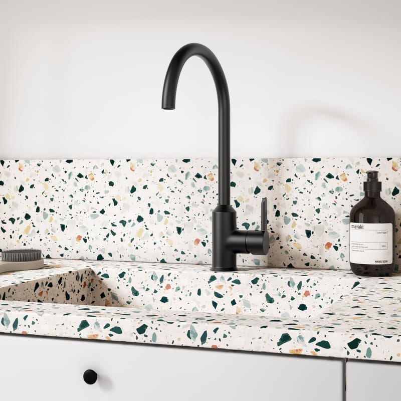 Harbour Icon Single Lever Mono Kitchen Mixer Tap - Granite Matt Black