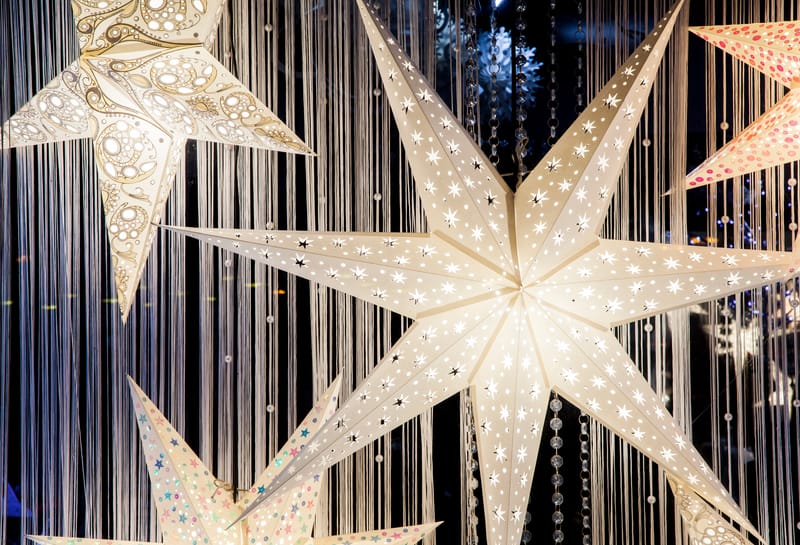 White Christmas Stars Display
