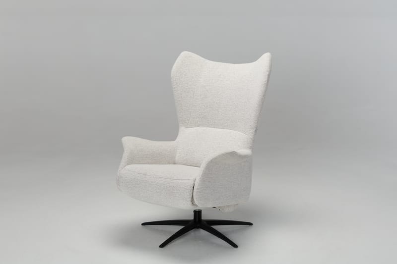 Utah Zero Gravity Swivel Electric Recliner Armchair, Champagne Chenille Fabric