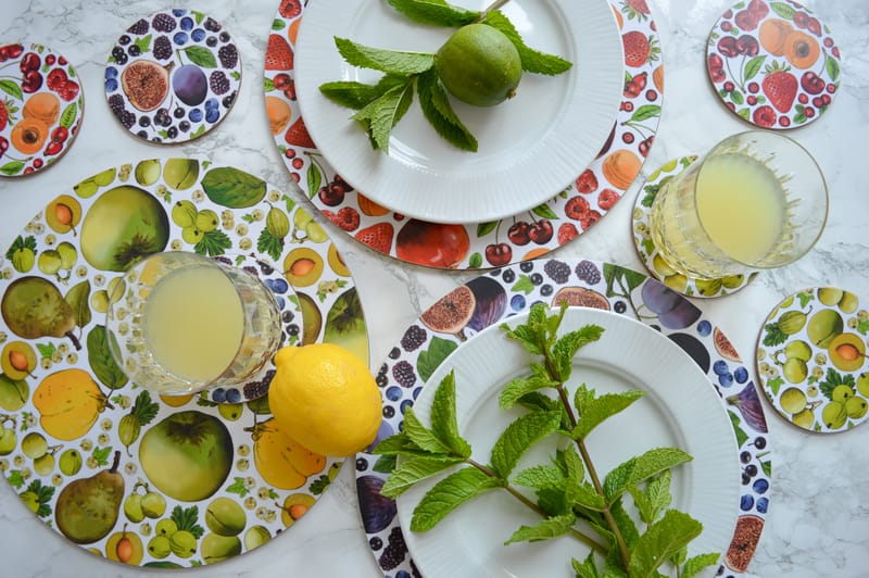 Fruit Placemat & Coaster Set – Joyful Tableware for Garden Dining & Thoughtful Gifting