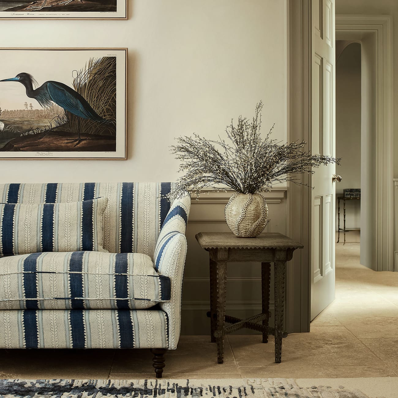 Dimity Indigo Sofa Detail