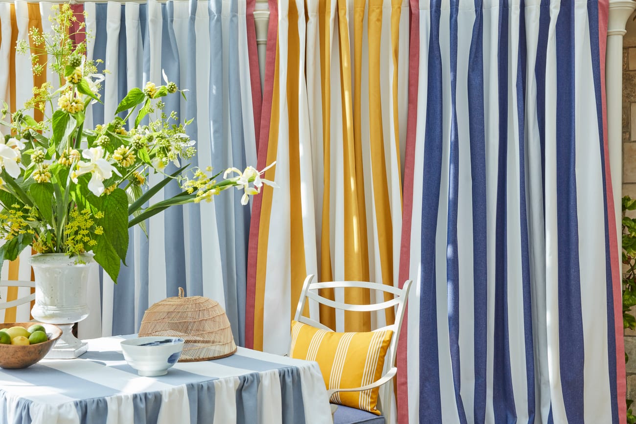 Ian Mankin Studio Stripe Curtains (Fabric Only)