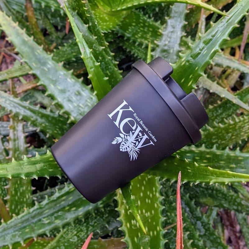 Kew Botanical Logo Eco Travel Coffee Cup, Black
