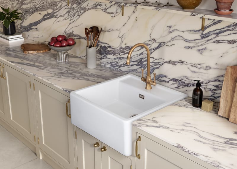 Sandwood Fire Clay Ceramic Sit On Butler Sink