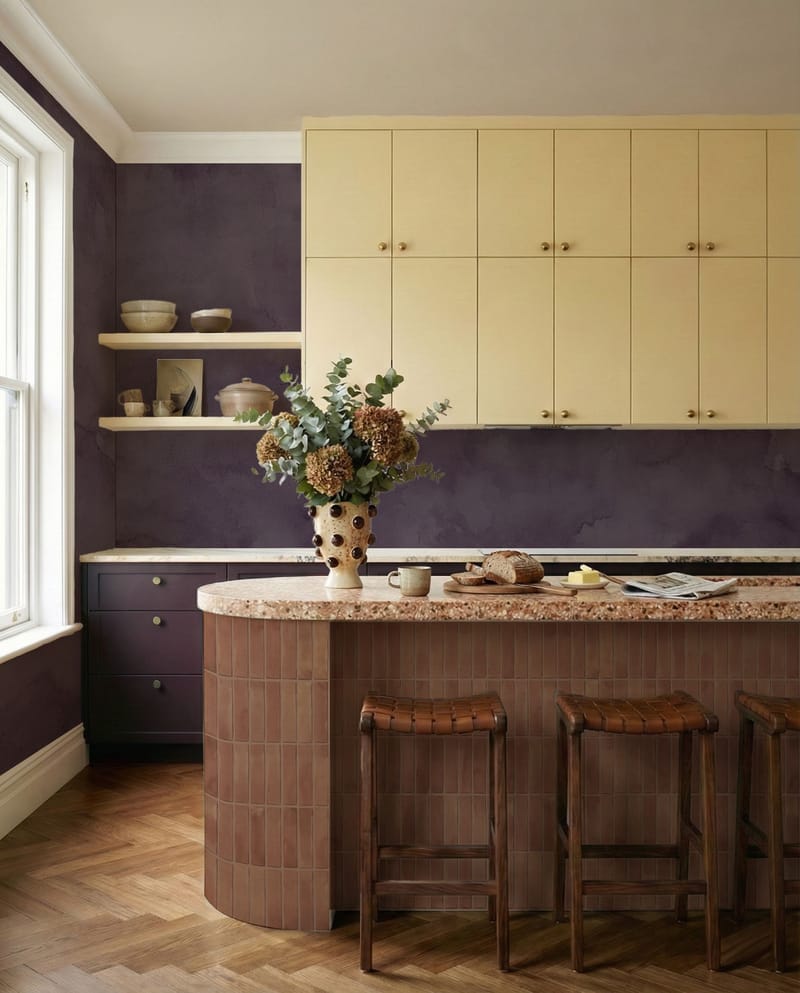 Watercolour Evening Plum - Wallpaper