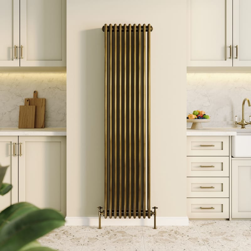 Toasty Ardleigh Antique Brass Vertical Column Radiator